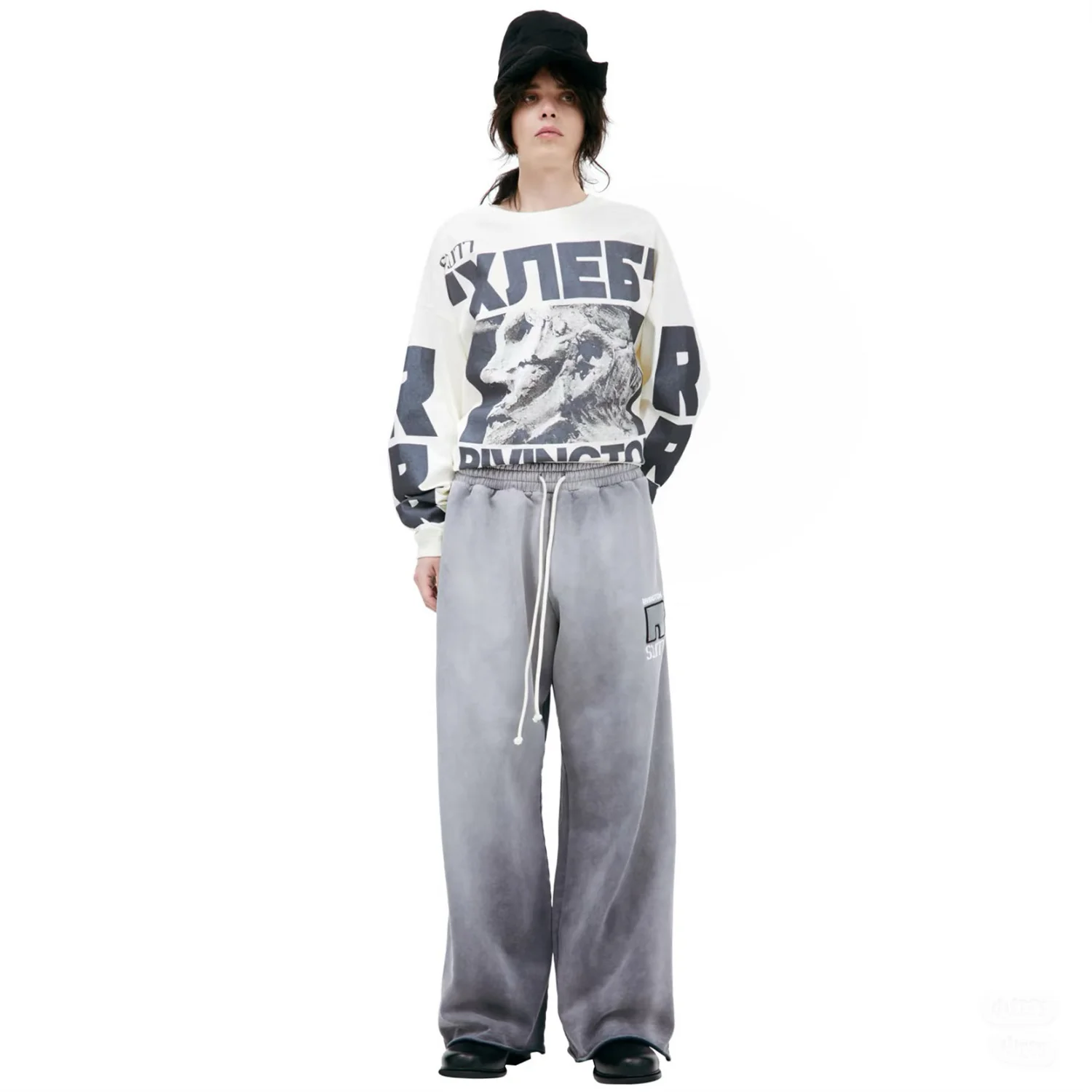 123 RRR Vintage Street Brand Fashion Print High Quality Cotton Casual Loose Long Sleeve Sweatshirt Pullover Hoodies For Men