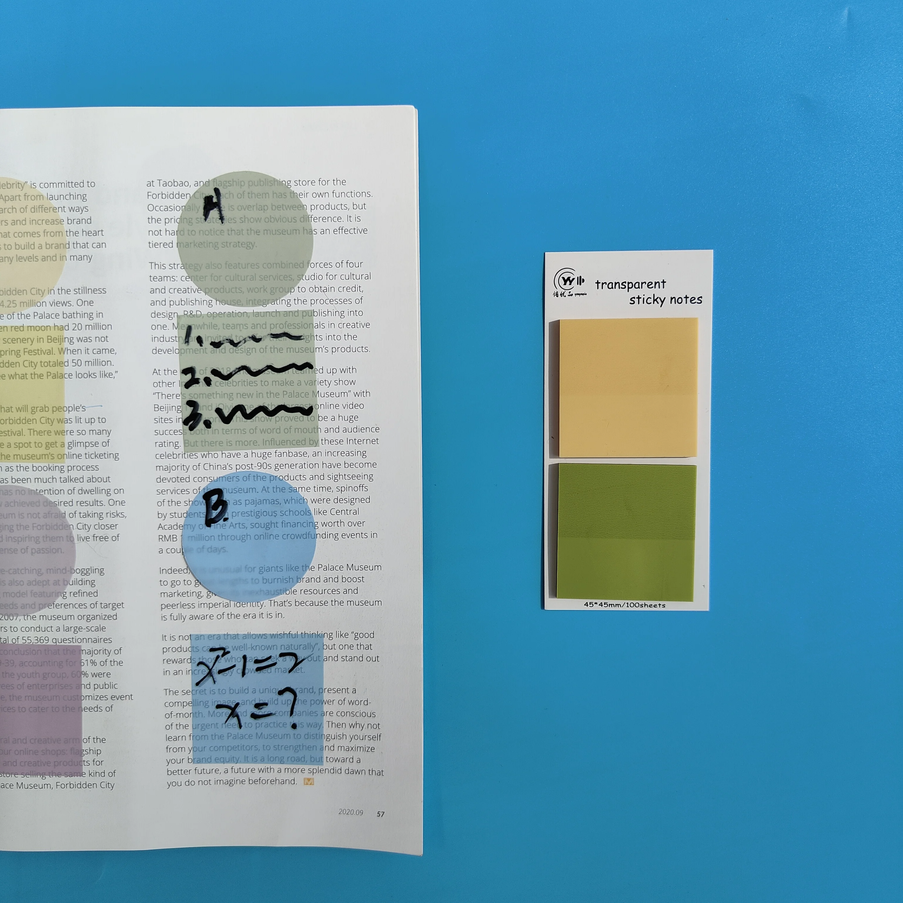 100 Sheets Transparent Sticky Notes Self-Adhesive Annotation Books Notepad Bookmarks Memo Pad Index Tabs Stationery