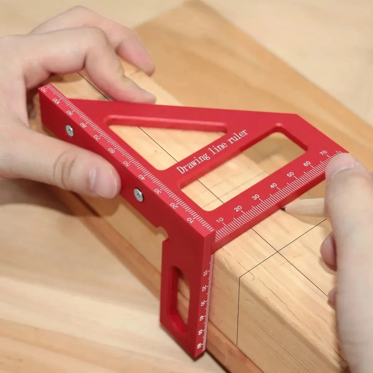 Escuadra de carpintero de plástico 3D multiángulo para carpintería, con funciones de trazado, medición y marcado de 45/90 grados.