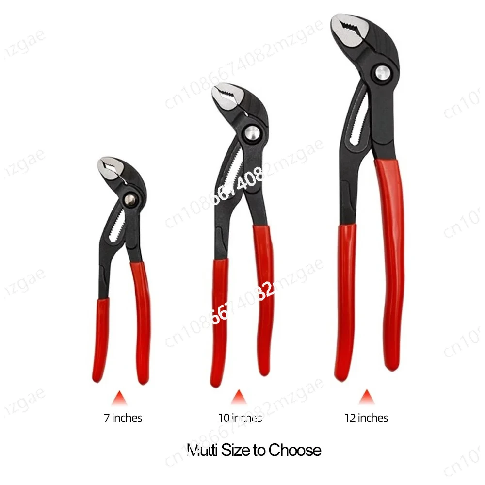 

7/10/12 inches Multi-Functional Crocodile Mouth Water Pump Pliers Large Opening Universal Pipe Clamp