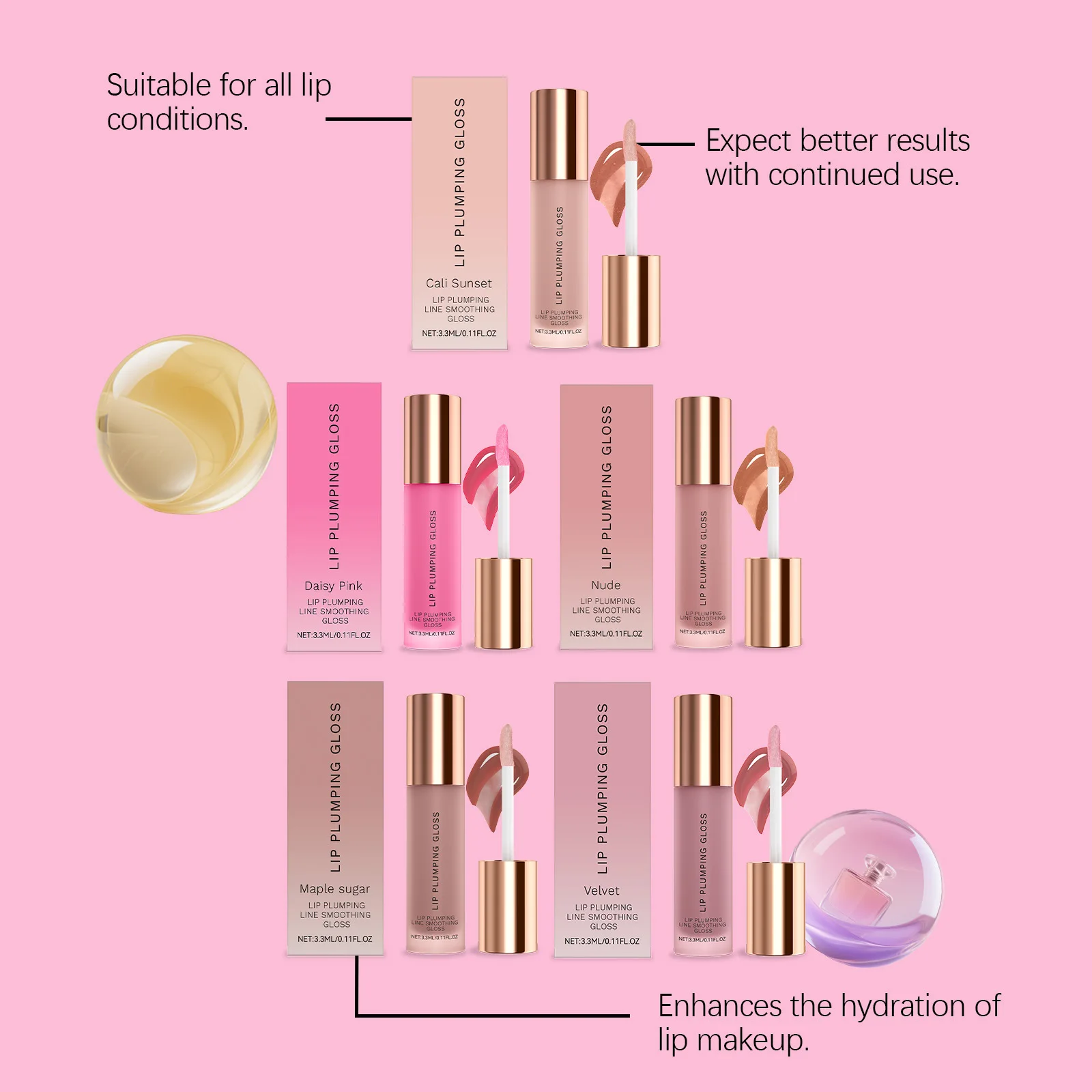 Water Light Lip Moisturizing Gloss New Series Lasting Plumping Shine Deeply Hydrating Non Stick Makeup Cosmetics Gift Lip Gloss