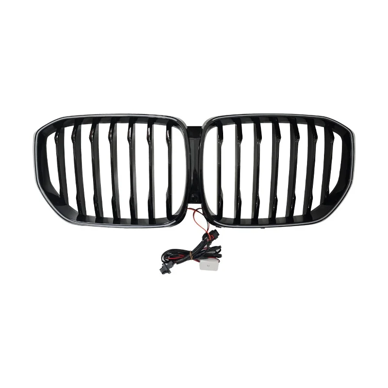 

2019-2022 for BMW X5 Single Line Gloss Black LED Illuminated Front Grill ABS Mesh Style New Condition Car Grills