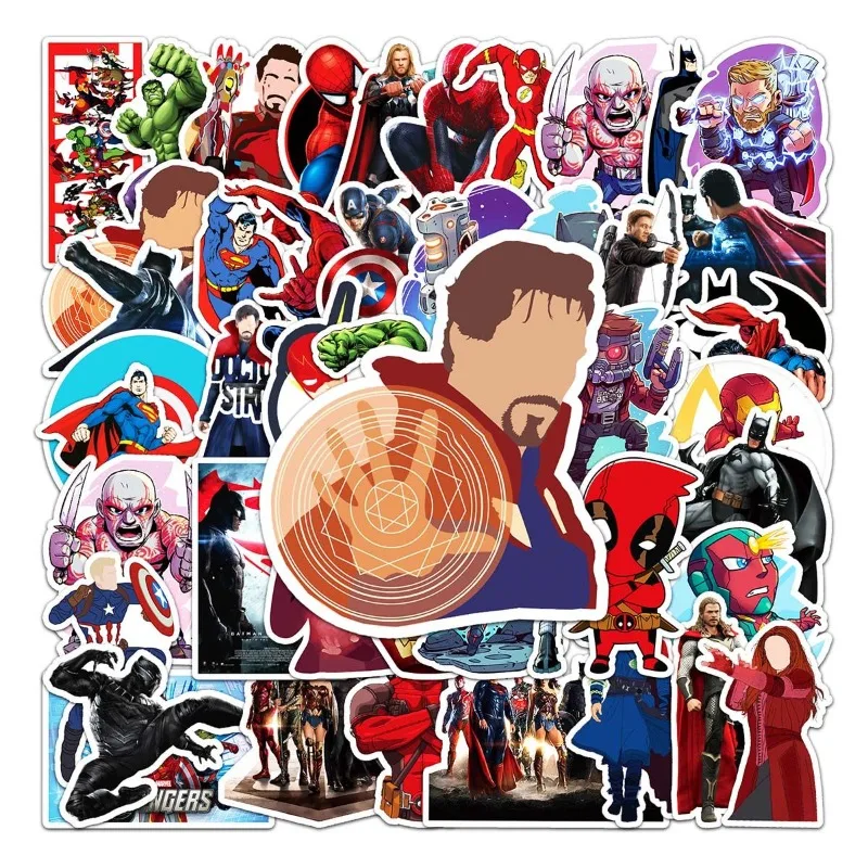Autocollant créatif de dessin animé Superman Batman, série DC Justice League, tasse d'eau, Skateboarder, grand livre, décoration d'album
