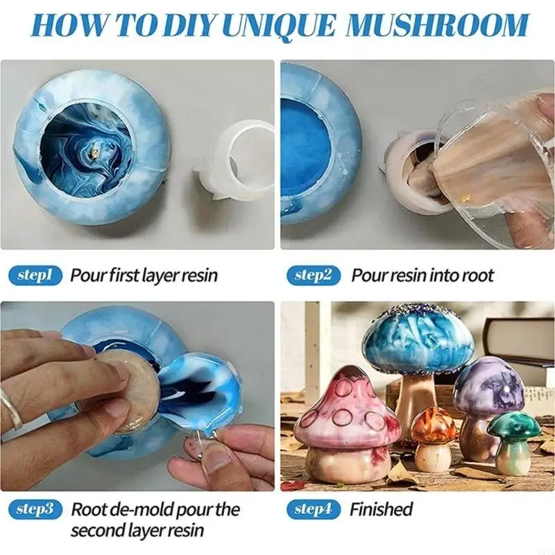  3D Mushroom Resin Molds Desktop Ornaments Mold Mushroom Epoxy Resin Casting Mold