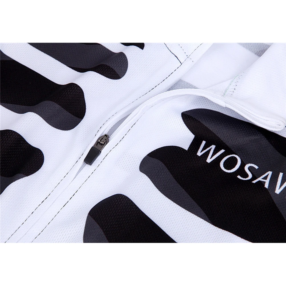 

Cycling Bike Jerseys Short Sleeve Quick Dry Breathable Shirts Cycling Clothing Black Pants White Jerseys Suitable Riding