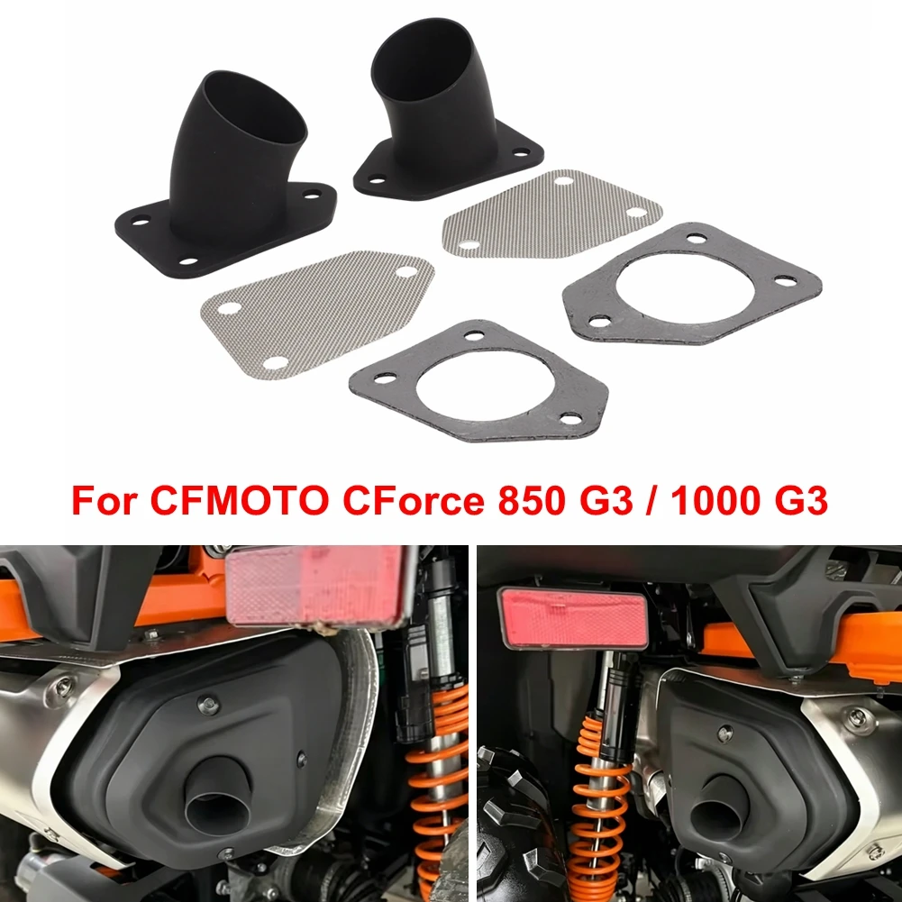 Końcówki wydechowe do CFMOTO CFORCE 850 1000 G3 2024+ – elementy końcowe ze stali nierdzewnej, 50 mm, z uszczelkami i sitkami zapobiegającymi iskrom, obniżające temperaturę.