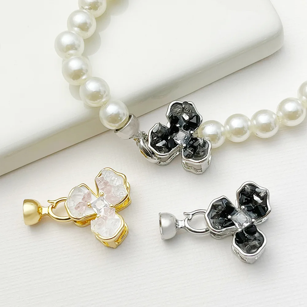 

1pc Copper Luxury Wind Micro-setting Flowers Zirconia Connecting Buckle Diy Bracelet Pearl Necklace Jewelry Accessorie Wholesale