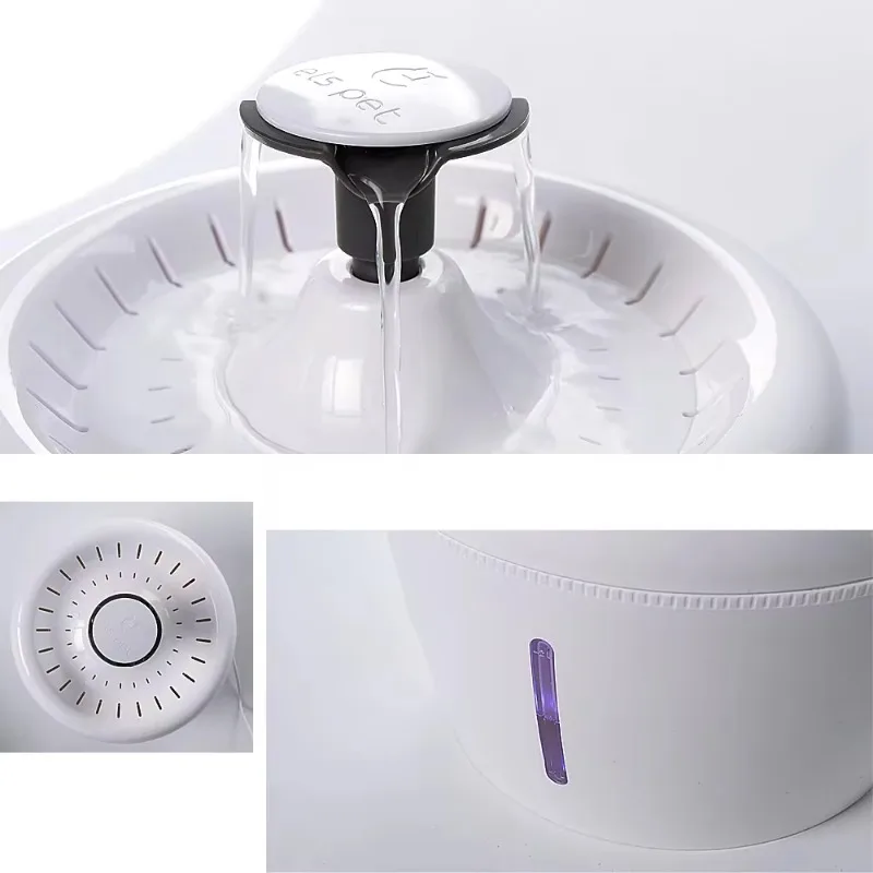 Els Pet Automatic Cat Water Fountain For Pets Large Drinking Bowl Cat Automatic Fresh Drinking Filter 2.5L Capacity