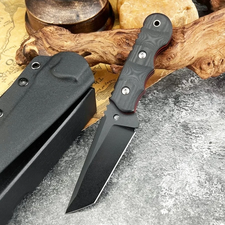 

Прямой нож высокой твердости, прочный стальной клинок 8Cr13Mov, уличный тактический кемпинг, самооборона, EDC, охотничий инструмент, подарок для мужчин