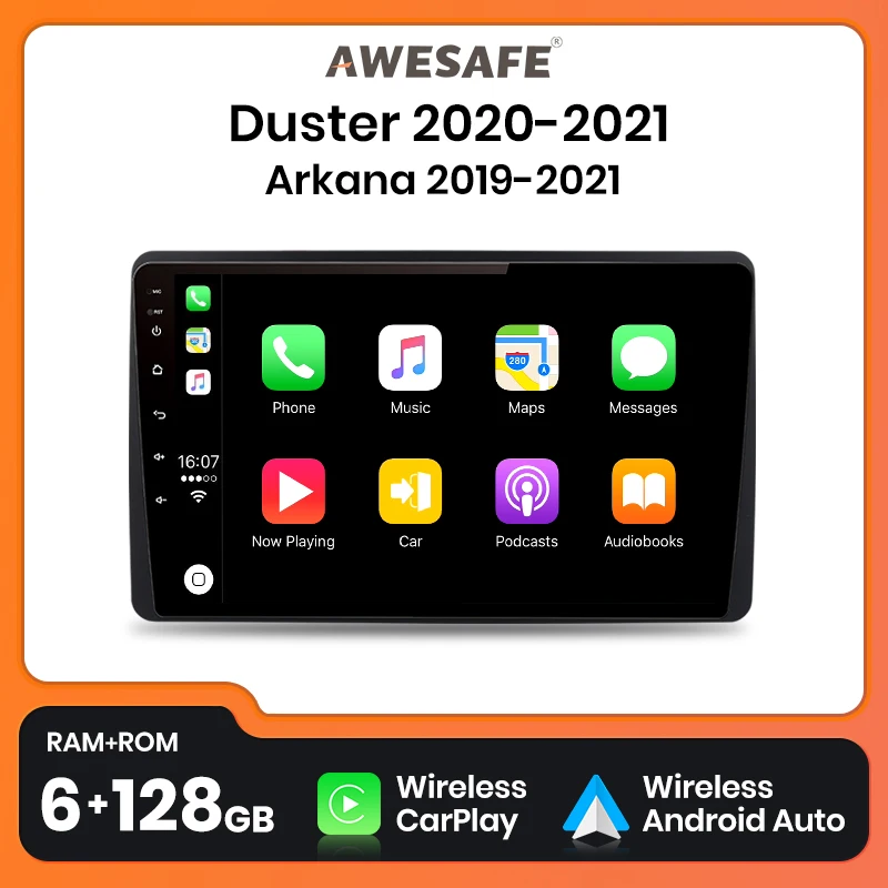 AWESAFE For Renault Duster 2019 Car Radio Multimedia Navigation 2din Android Autoradio CarPlay Stereo