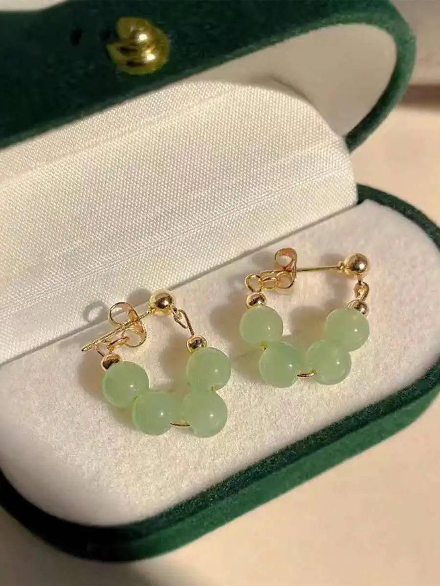 Vintage Round Bead Earrings For Women Retro Style Fashion Jewelry