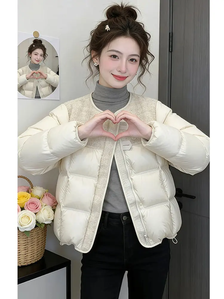 

Cloud Sensation Plush Winter Jacket 2026 New Lazy Style Splicing Bread Clothes Women Loose Fashion Cotton Clothes
