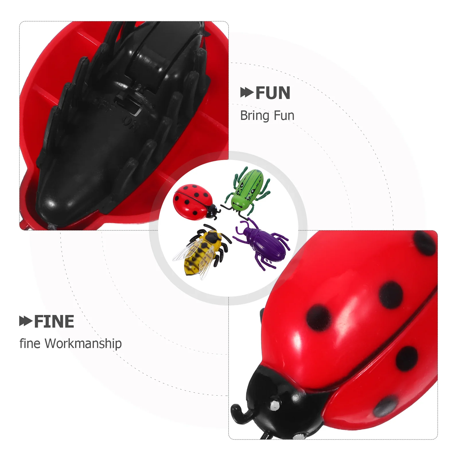 4 pezzi mini insetti elettrici da passeggio simulazione teaser interattivo per animali domestici in movimento pulsante automatico incluso per bambini e animali domestici