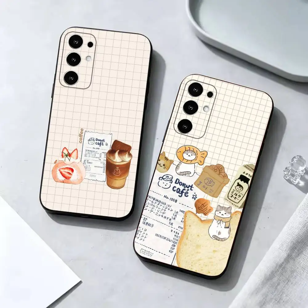 Kawaii bakery art Shockproof Black Cell Phone Cover, Fit for Samsung S20,S21,S22,S23,S24,S25,S26,Ultra,Plus,FE,Lite