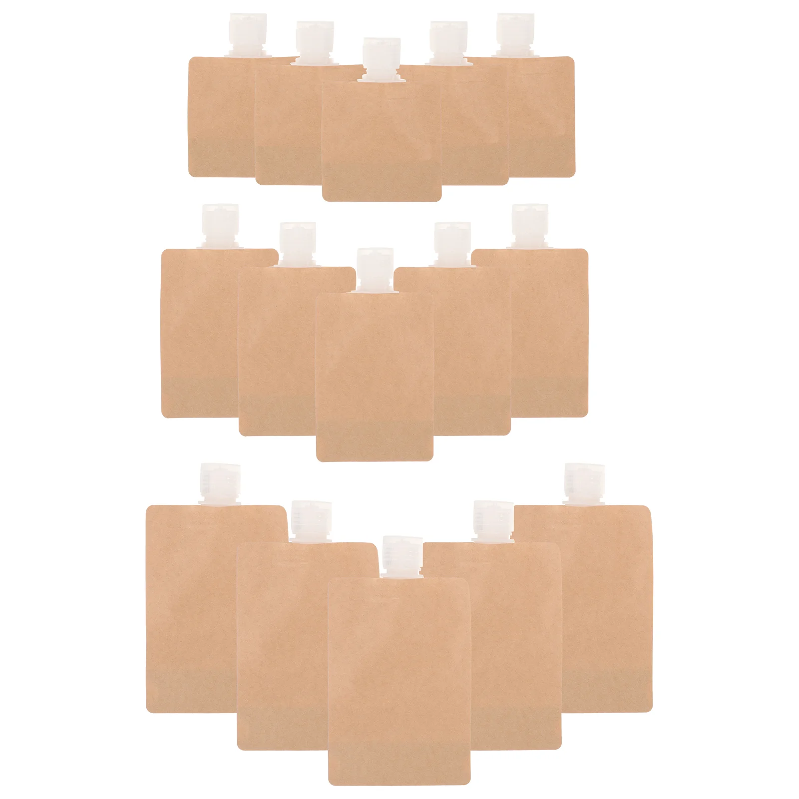 

15 Pcs Travel Shampoo Kraft Paper Writable Liquid Flip-top Spout Bag Portable Lotion Refill Pouches for Toiletries Squeeze