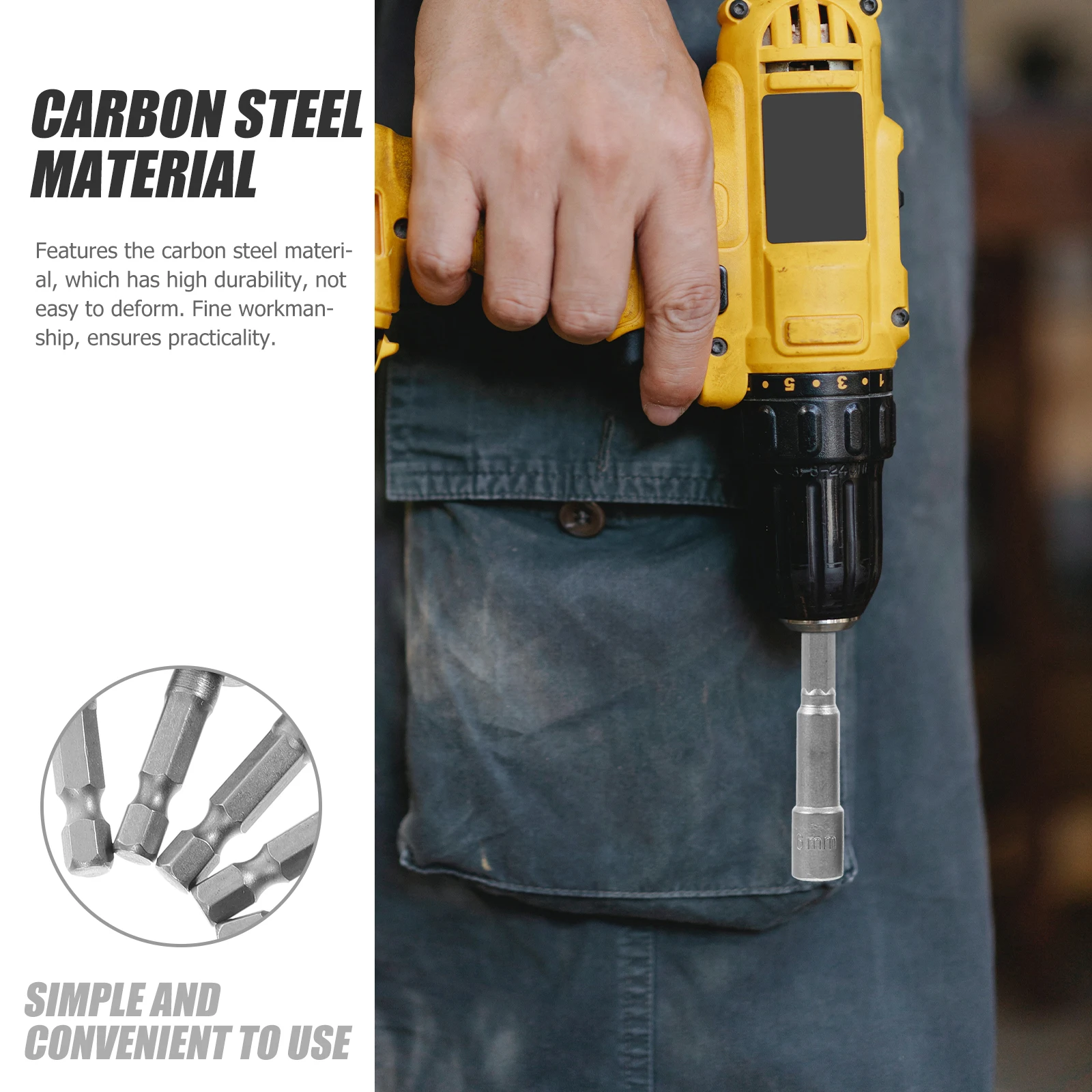 

Hex Bolt Extractor 6Mm-19Mm Multi-Size Nut Driver Assortment Carbon Steel Wrench Tool For Electric Drill Screwdriver Durable