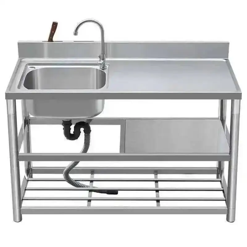 

Sink 304 Creative Stainless Steel Three-layer with Modern Bracket Storage Kitchen Integrated Sink Home Basin Kitchen Accessories