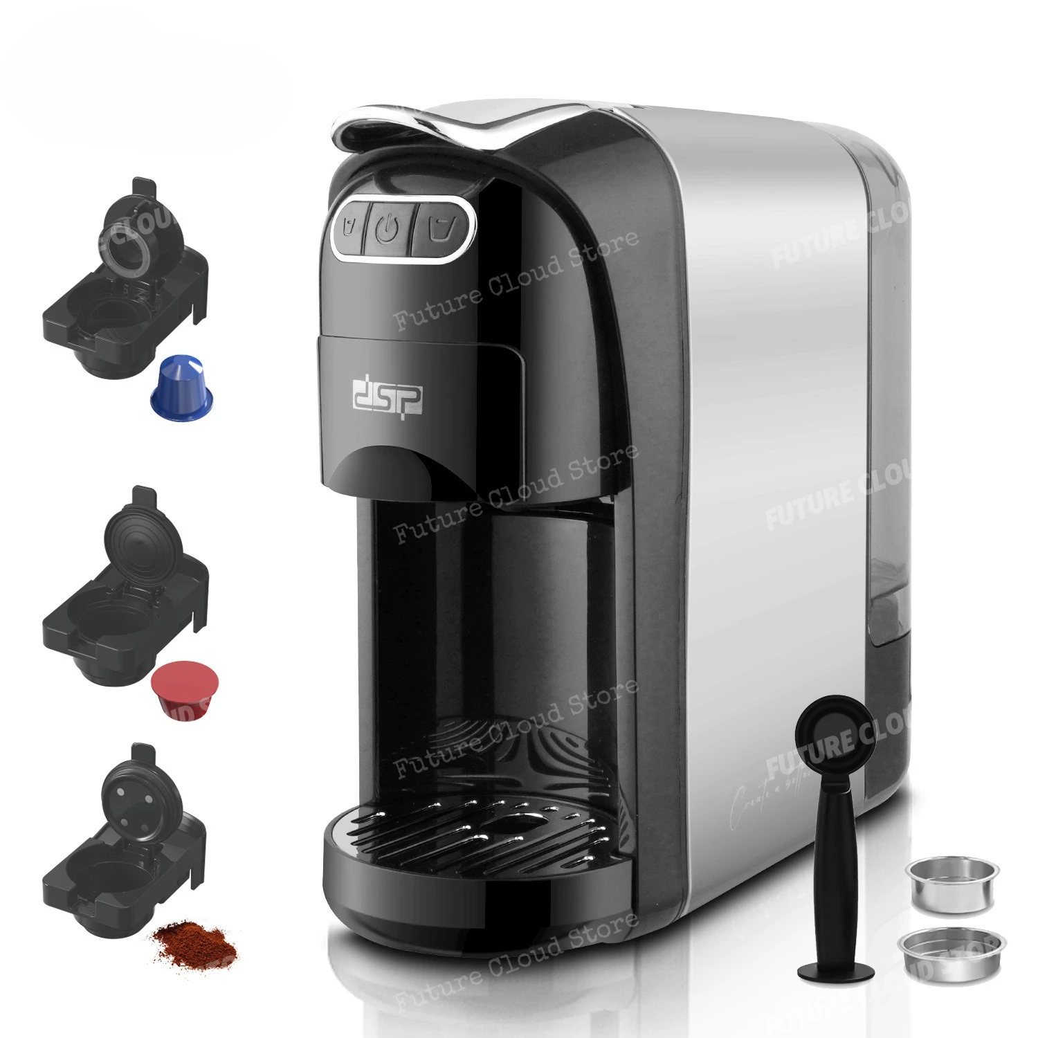 

Capsule coffee machine 3-in-1 automatic small home portable office general coffee powder