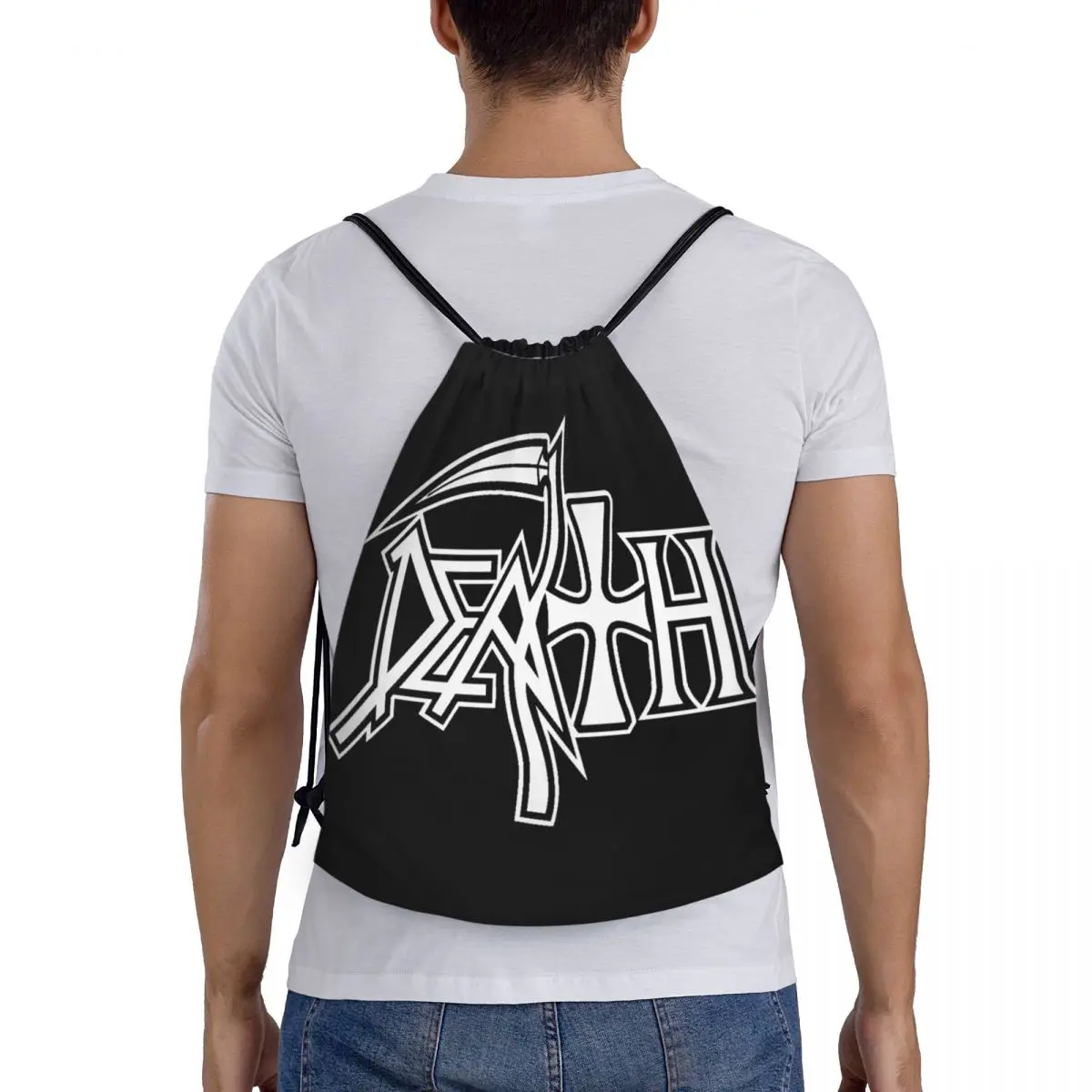 Death Logo Multifunktions tragbare Kordel zug Taschen Sporttasche Bücher tasche für Reisende