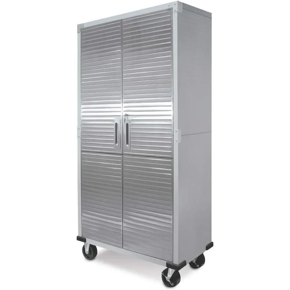 

Tall Storage Cabinet - Stainless Steel 2 Pack ,18"D x 36"W x 72"H Silver, 4 Shelves, Storage Cabinet for home