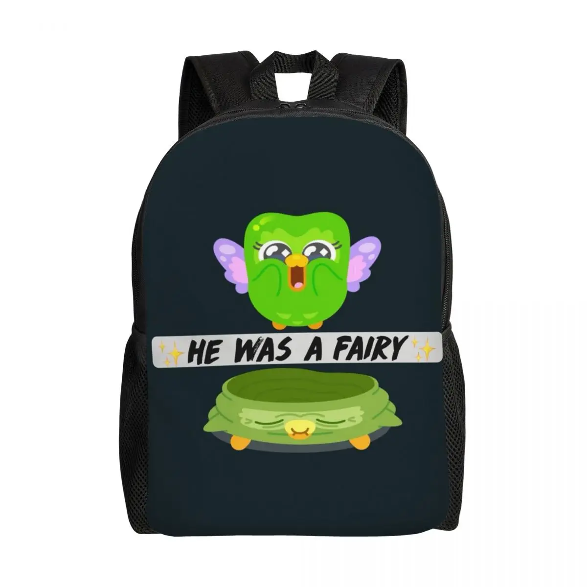 

Custom D-Duolingos Backpack for Men Women College School Student Bookbag Fits 15 Inch Laptop He Was A Fairy Bags