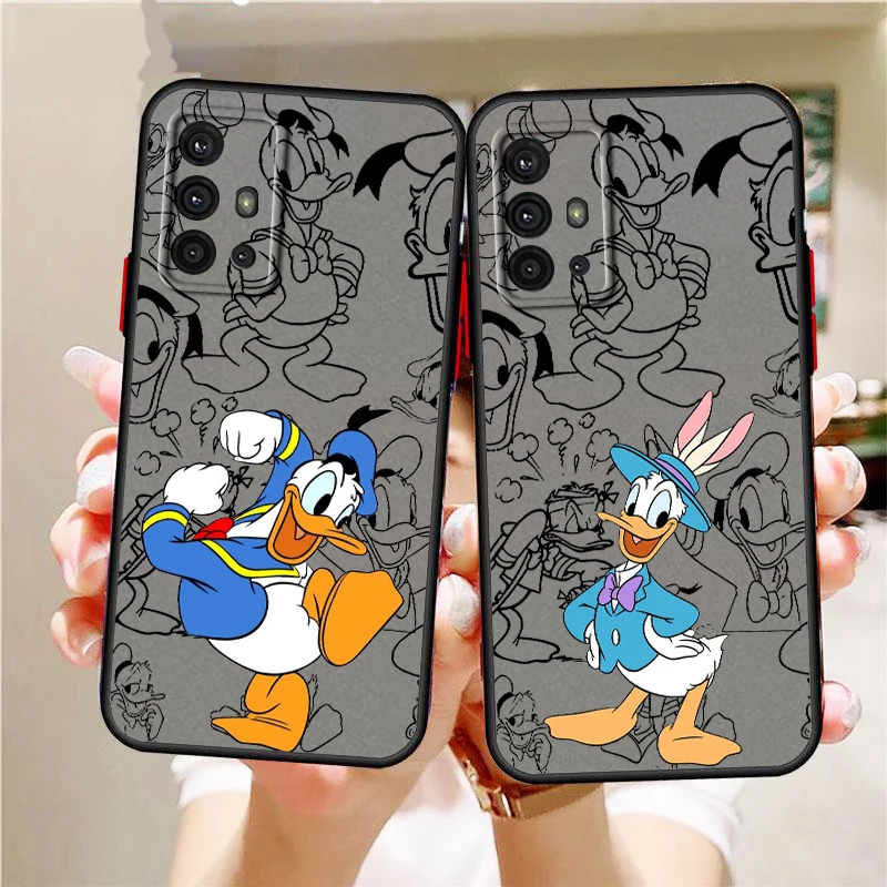 Disney Donald Duck Cute Frosted Translucent For Samsung A53 A52 A33 A32 A51 A71 A21S A13 A73 A50 A22 A12 5G TPU Phone Case