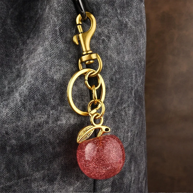 2025, modischer vergoldeter Apfel-Schlüsselanhänger, Anhänger, neuer Stil, Trend, Auto-Schlüsselanhänger, Damen und Herren, feiner Rucksack, Schmuck, Accessoires, Geschenke – Detail 3
