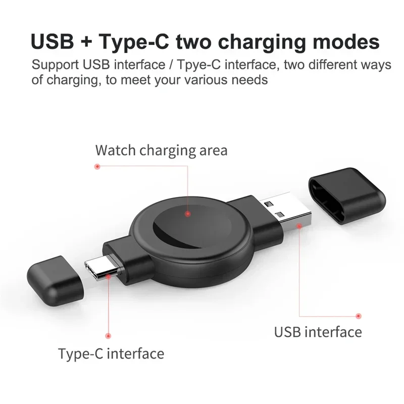 

2 In 1 USB Type C Magnetics Watch Wireless Charger for Samsung Watch Galaxy 6/5/4 Active 1/2 Apple IWatch 2-8 SE Charging Stand