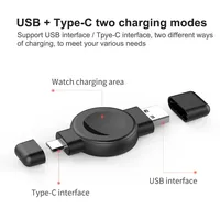 2 In 1 USB Type C Magnetics Watch Wireless Charger for Samsung Watch Galaxy 6/5/4 Active 1/2 Apple IWatch 2-8 SE Charging Stand