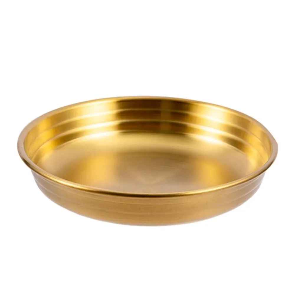 Stainless Steel Food Storage Tray Thickened Round Sauce Dish Snack Pan Sushi Vinegar Soy Saucer Container Tableware