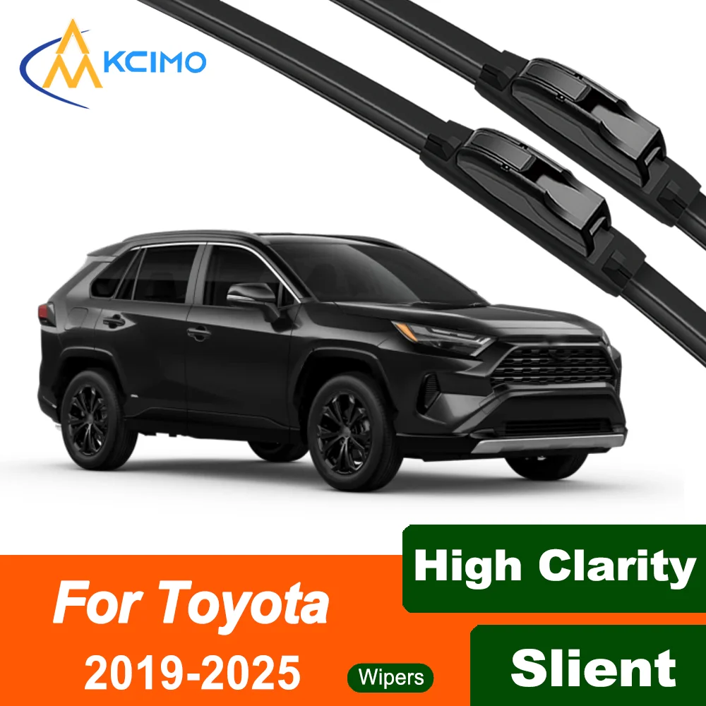 

Silent Black Front Wiper Blades Set for Toyota RAV4 XA50 2019-2025 2020 2021 Auto Windscreen Windshield Window Wiper Accessories