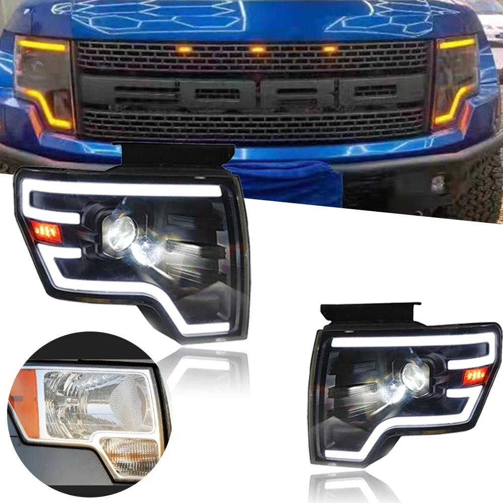 Faro per Ford Raptor F150 fari a LED 2008-2014 lampada frontale Car Styling DRL segnale proiettore obiettivo accessori Auto anteriore