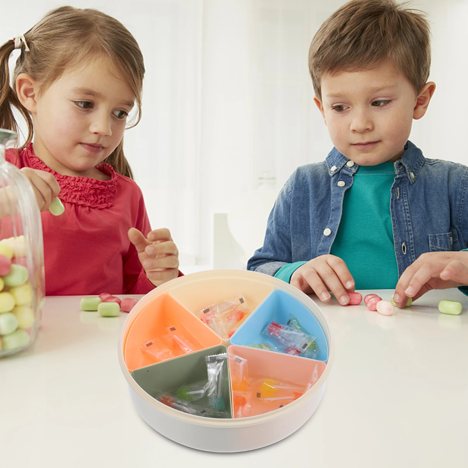 

Candy Snack Storage Box Plate Divided Serving Tray Plastic Food Board Party Trays
