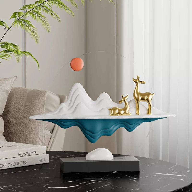 Creative Suspended Rockery Handicraft Ornament Chinese Modern Home Living Room Entrance Office Desk Decoration Art High-end Gift