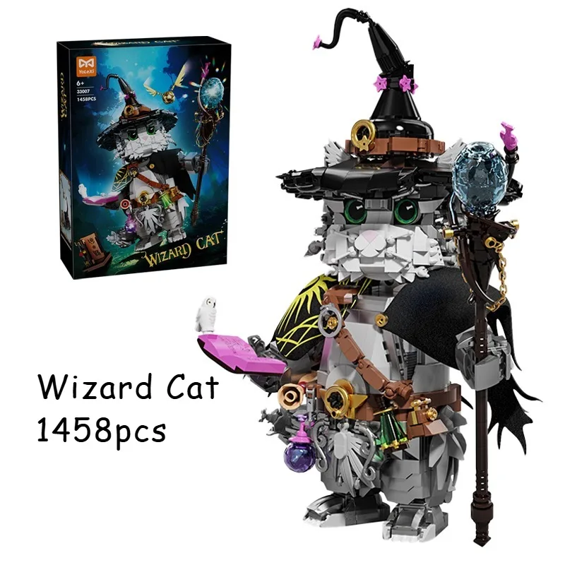 

Набор для сборки «Волшебный кот-маг» (1400+ деталей): креативные строительные блоки, коллекционные фигурки животных, развивающие игрушки для детей и взрослых, подарки для самостоятельной сборки