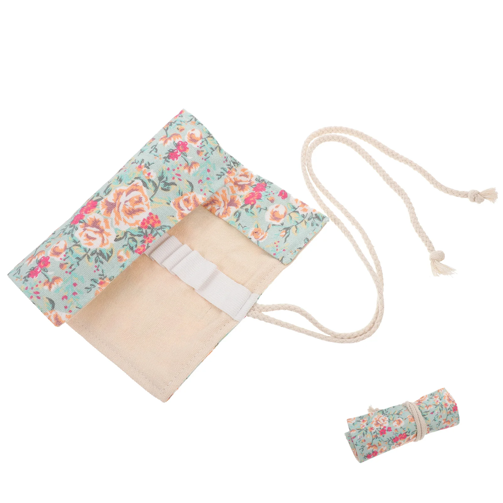 Organizador de lápices de colores con diseño Floral rosa, soporte para tejer, estuche de almacenamiento, bolsa portátil con ruedas