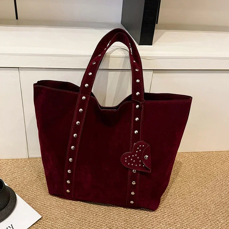 

Fashion Suede Sewing Thread Shoulder Bags 2025 New Retro Versatile Commute Simplicity Solid Color Single Women's Handbag