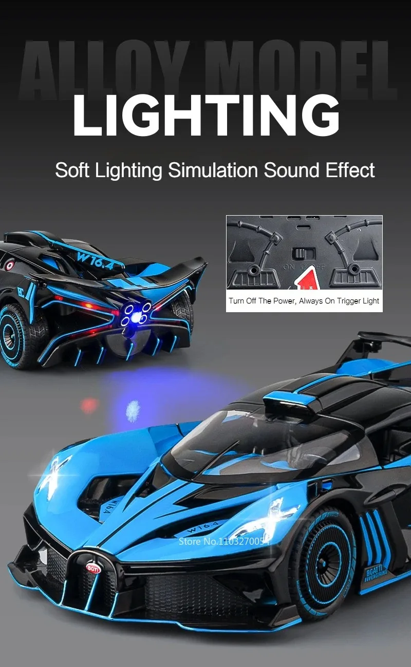 1:24 Bolide Revuelto Legierung Modell Diecast Auto Spielzeug Türen Geöffnet Sound Licht Zurückziehen Miniatur Fahrzeug Junge Erwachsene Geburtstag Geschenk – Detail 6