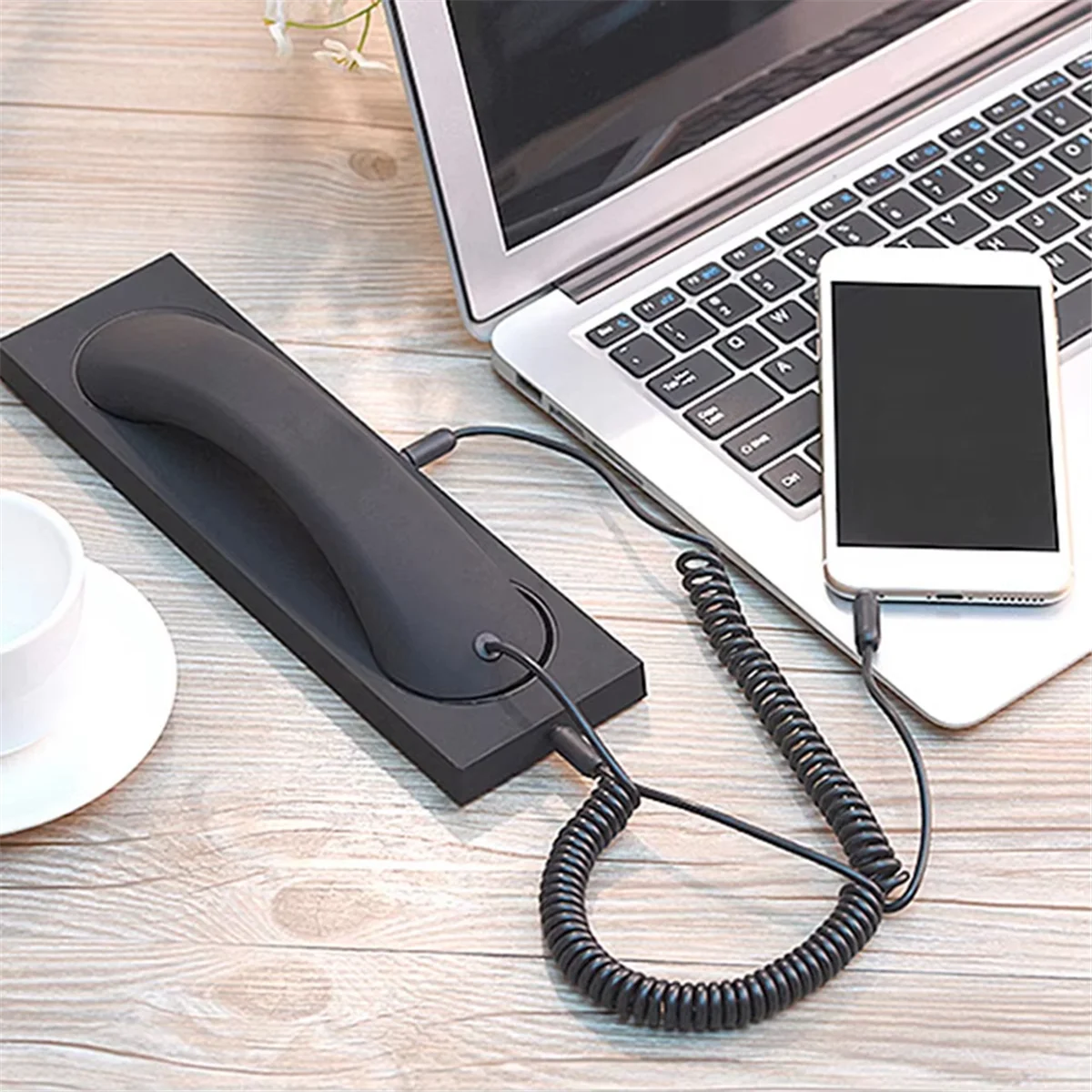 

BABP Universal Retro Phone Receiver Handset Smartphone Call Headset 3 5mm Landline Landline Telephone Microphone Black