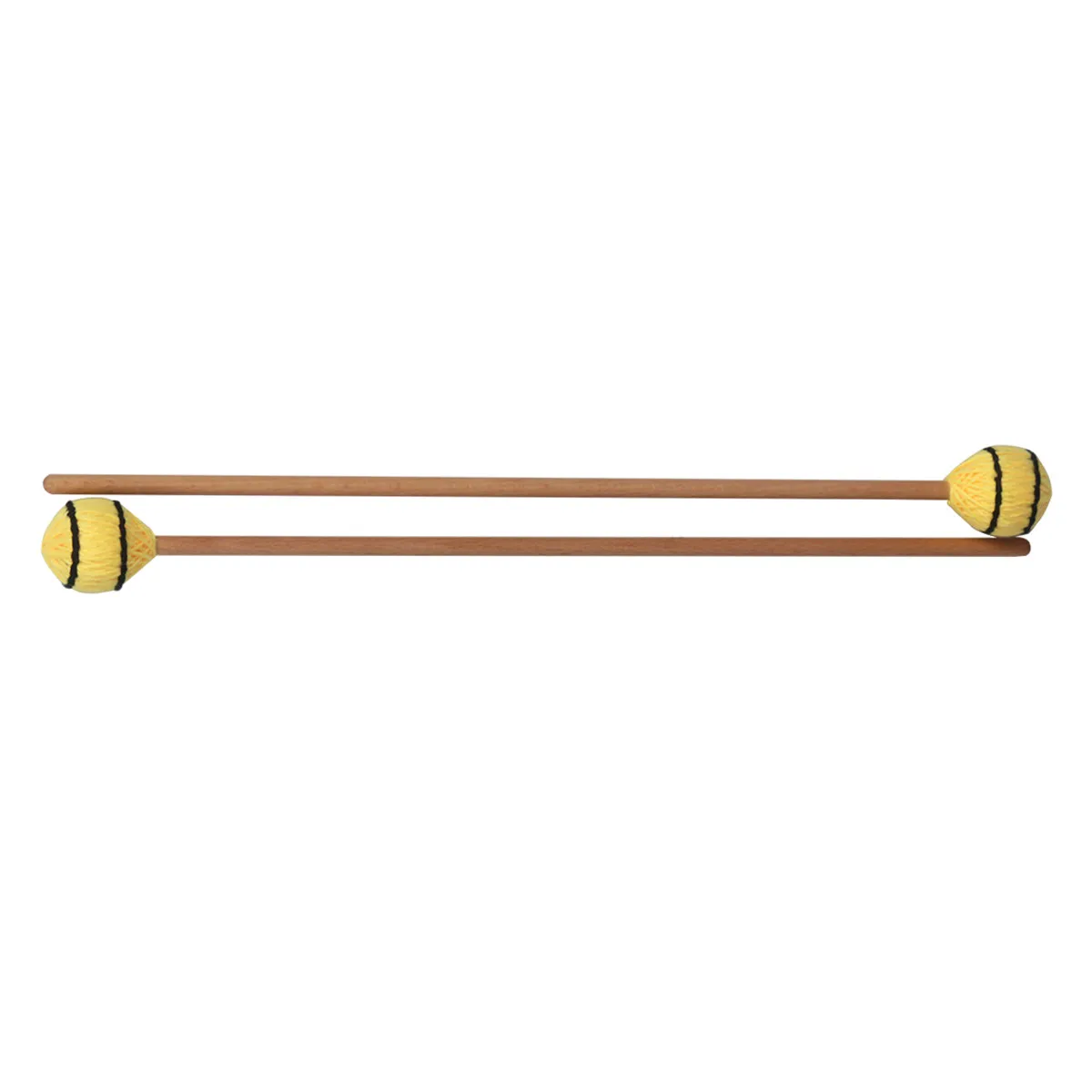 1Pair Marimba Mallets Medium Hard Yarn Head Blue Polished Beech Handle Concert Marching Field Use Percussion Sticks Indoor