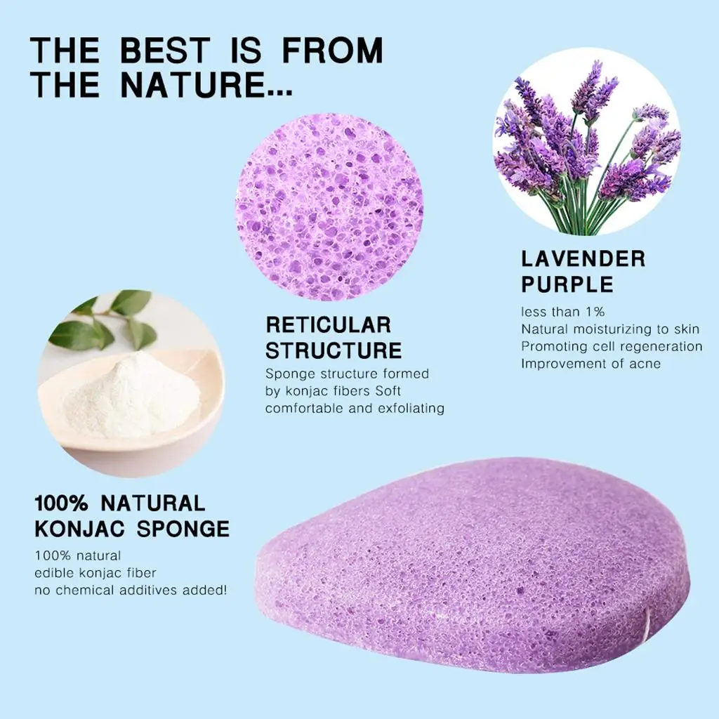 Esponja facial suave, almohadillas de lavado para limpieza, herramienta para soplo de maquillaje