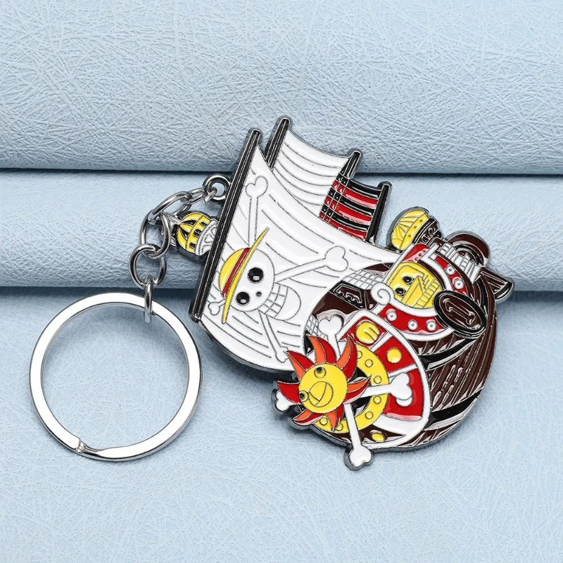 Anime surrounding One Piece Luffy Straw Hat Pirates Wan Li Sunshine Keychain Sonny pendant small gift keychain anime figure