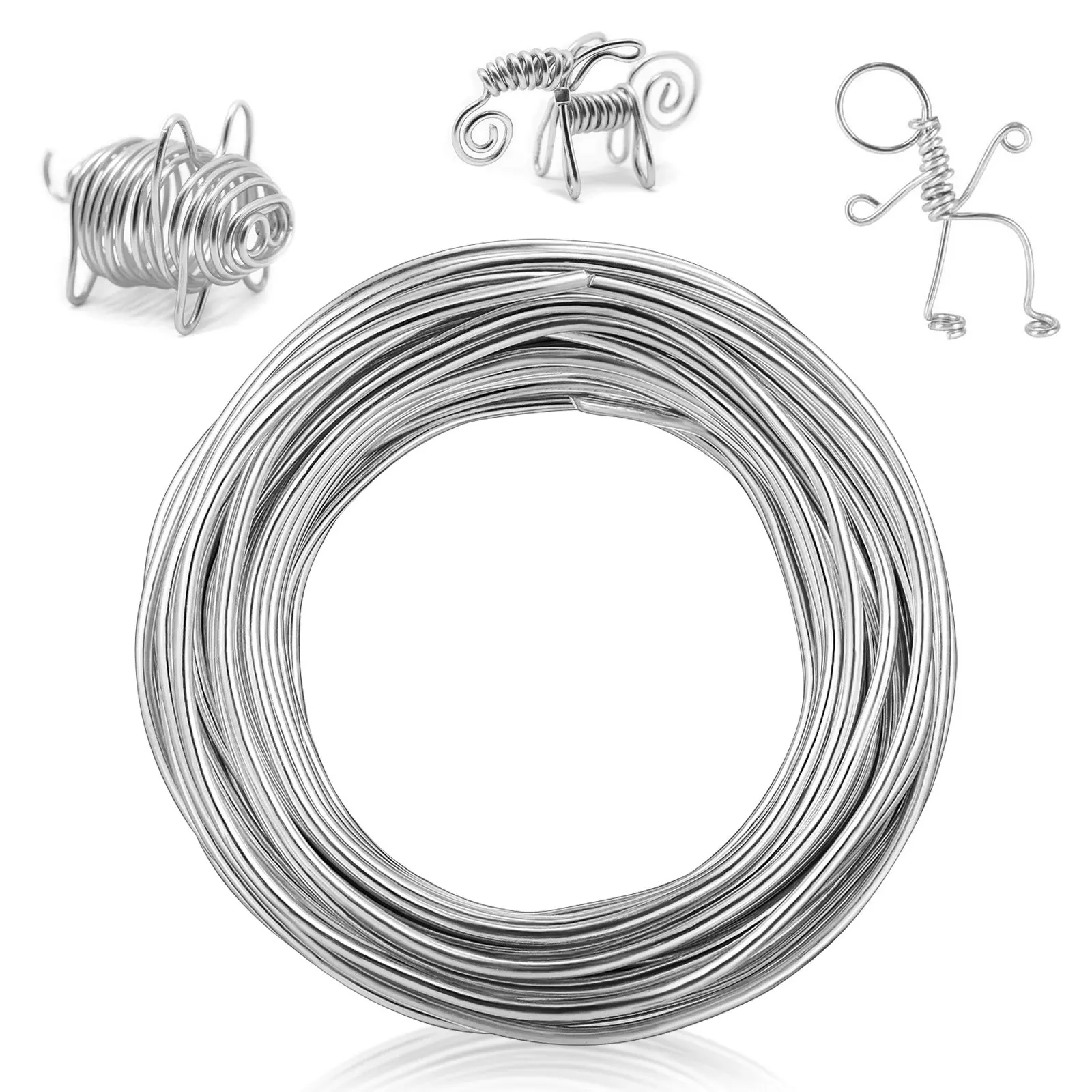 1 Roll Premium Bendable Aluminum Crafting Wire 3Mm 15M Versatile Flexible Metal Wire for Clay Modeling Ornament Making Crafts