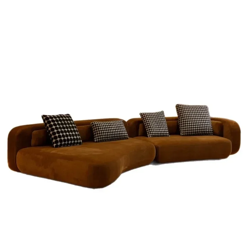 Simple high-end Italian special-shaped corner design living room sofa