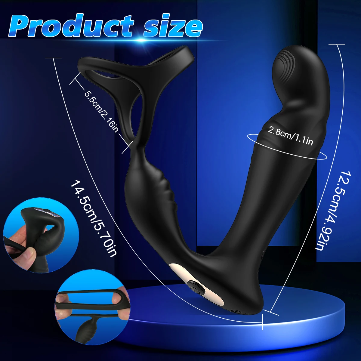 Массажер простаты с управлением через приложение для мужчин, анальный вибратор для геев с кольцом задержки эякуляции, стимулятор, Анальная пробка, мужские секс-игрушки для геев