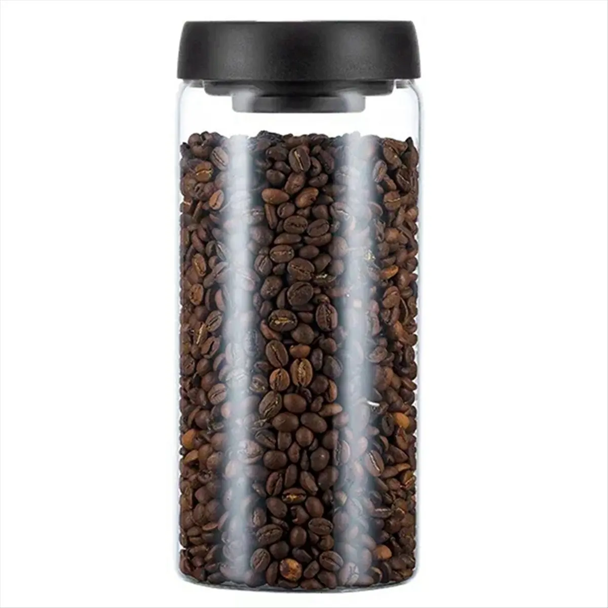 【ABFS】Vacuum Sealed Jug Coffee Beans Glass Airtight Canister Food Grains Candy Keep Storage Jar 1800Ml