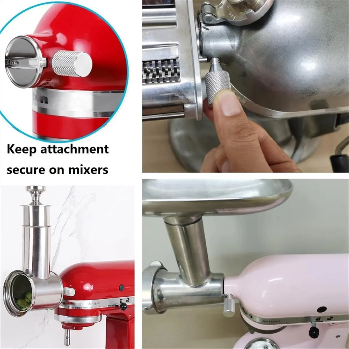 A62K For Stand Mixer Attachment Knob Thumb Screws & Cap Hub, Premium Stainless Steel, for Stable & Safe Operation