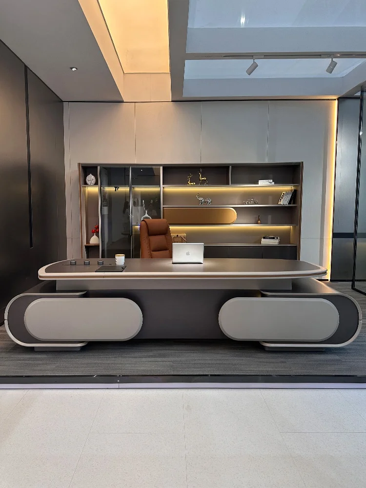 director desk High-end luxury L-shaped manager CEO Boss office furniture E0 MDF solution desk office executive desk