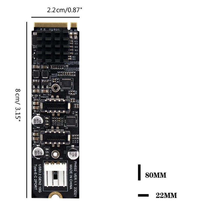 Trasferimento dati adattatore NGFF M.2 NVME PCIe a 2 USB Type-E Type-C