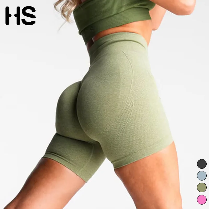 HAUT SHARK Pantalones cortos de yoga para mujer, pantalones cortos de gimnasio de cintura alta, fitness, yoga, levantamiento de cadera, gimnasio, pantalones cortos para correr, ropa deportiva